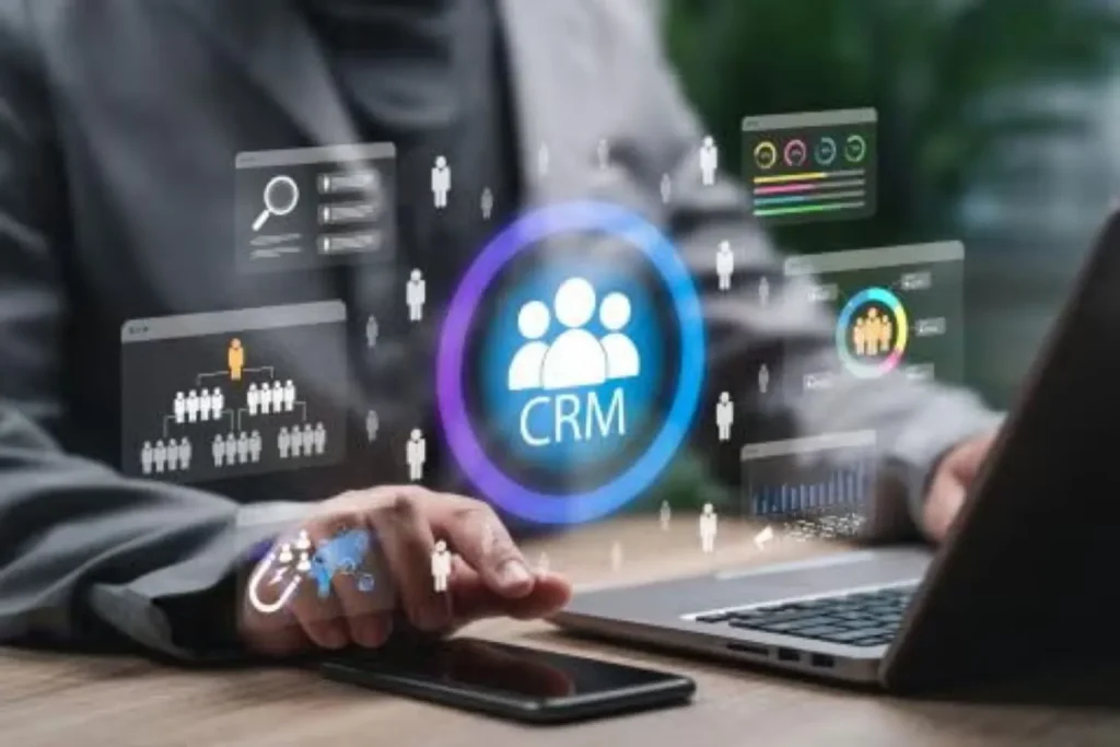 AI-powered CRM automation dashboard showing automated customer tracking and sales pipeline