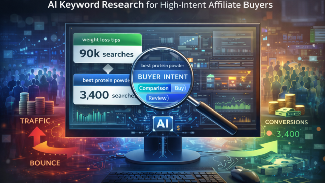 AI-powered keyword research focusing on high-intent affiliate buyers and conversions
