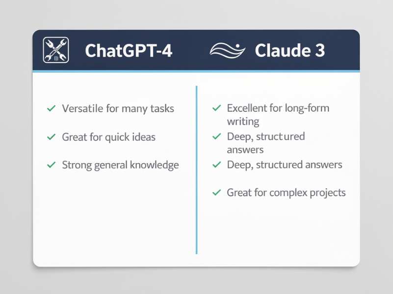ChatGPT 4 vs claude 3 comparison for AI content creation
