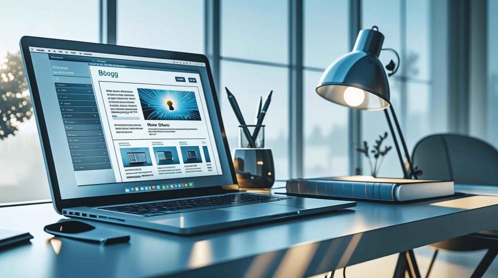 ai content creation 2026 workflow setup on laptop in a minimalist workspace