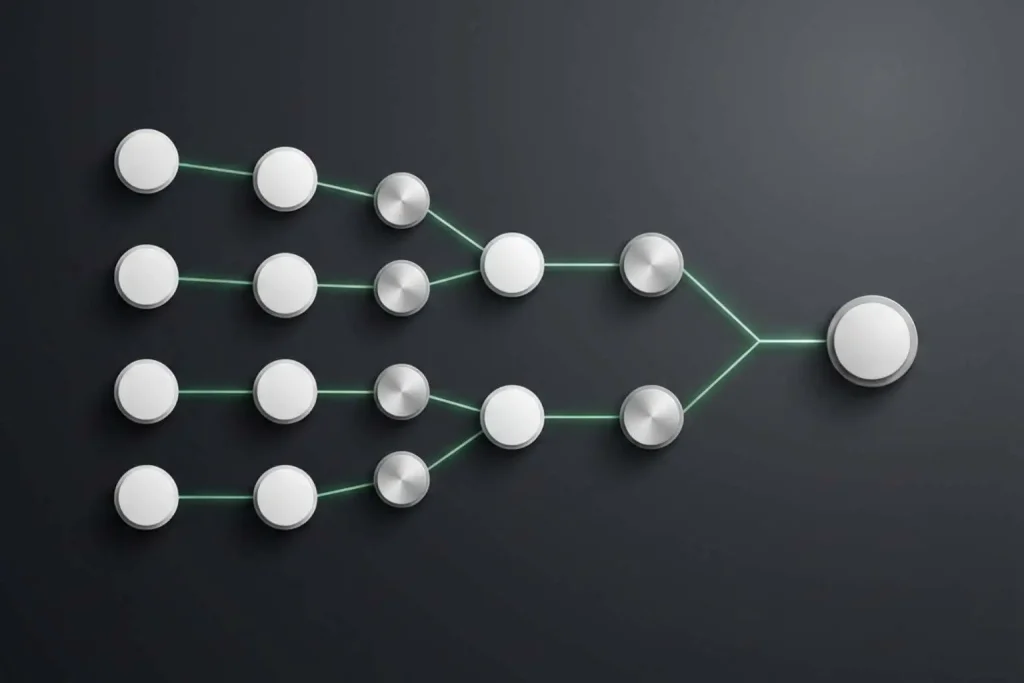 Decision flow diagram showing how founders evaluate when not to automate with AI