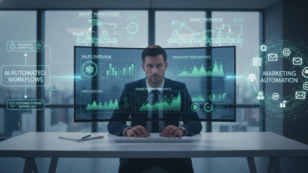 Ecommerce workflow mapping with AI-automated dashboards and marketing automation systems
