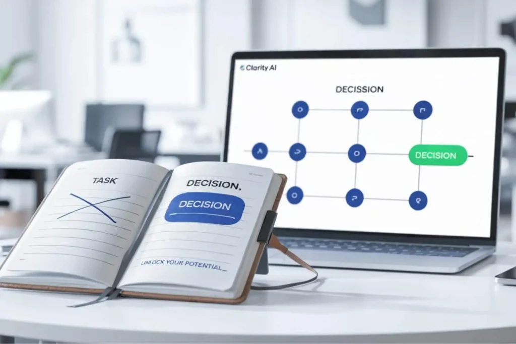 Visual example of defining decisions inside an AI automation decision framework for small business workflows