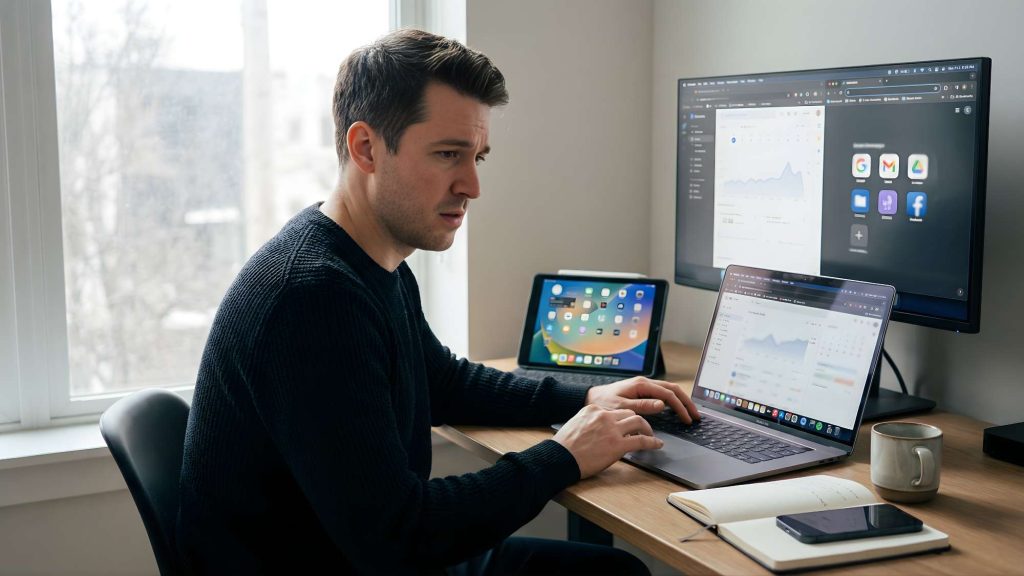 entrepreneur overwhelmed by too many ai tools for content creation