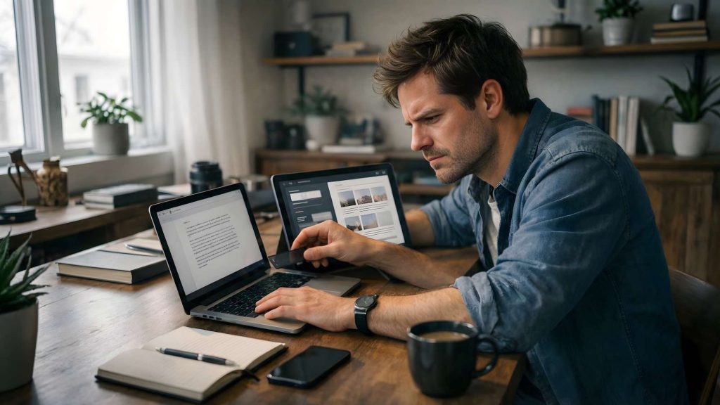 content creator switching between tools causing workflow friction