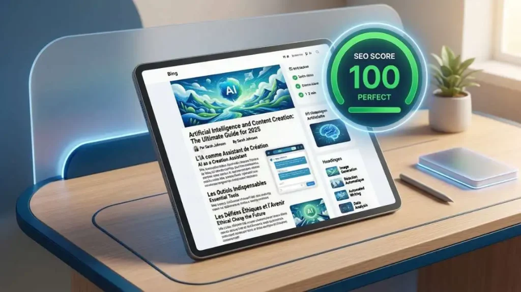 ai blog post seo score 100 optimized content writing result using jasper ai and copy ai